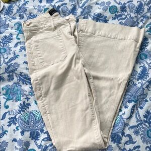 Veronica Beard, Sheriden, exaggerated flare, high-rise Women's Cream Jeans